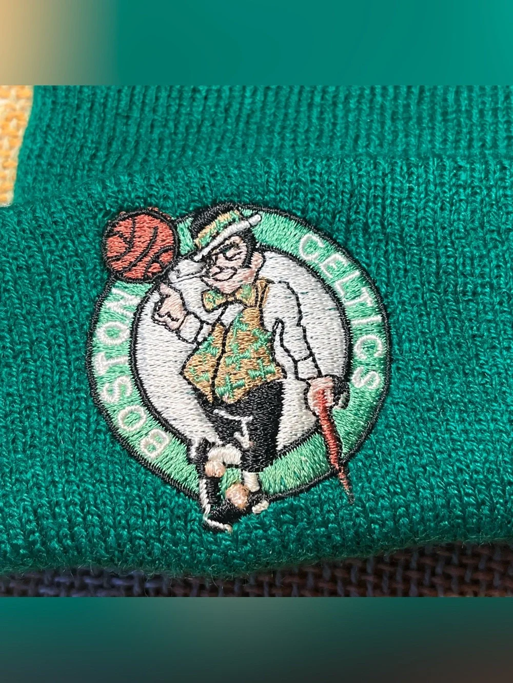 VTG 90s Green Boston Celtics Beanie Lucky The Leprechaun Drew Pearson Youth Size